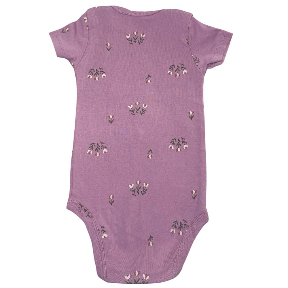 Carter's Bodysuit Bundle Baby Girl Flowers Purple Black 9 Months - Picture 3 of 6